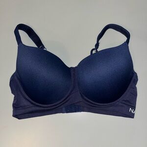 Nautica Blue Full-Coverage Bra with Adjustable Straps